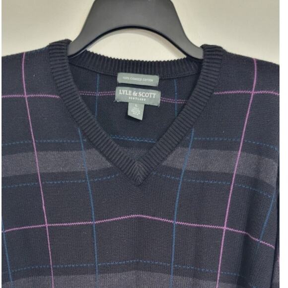 Lyle & Scott Sweater Mens Large 90's Vintage Sweater 100% Cotton Grandpa Dad - Picture 3 of 8